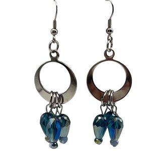 Stainless steel and glass Earrings